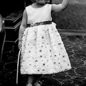 American Princess Flower-girl Dress. Cream and gold. Size 2. EUC.